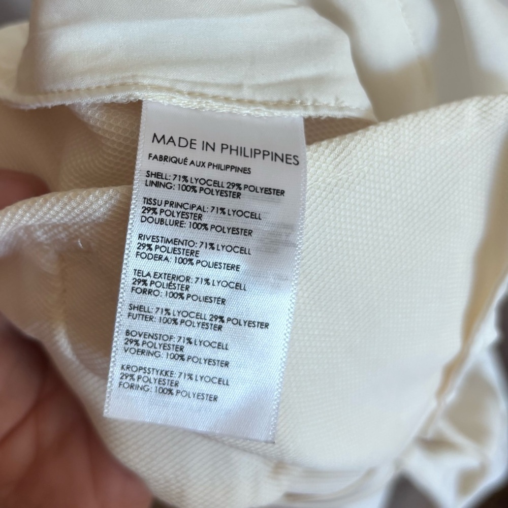 Club Monaco Crepe Textured Cream Spaghetti Strap Romper Playsuit with Pockets - Picture 11 of 17